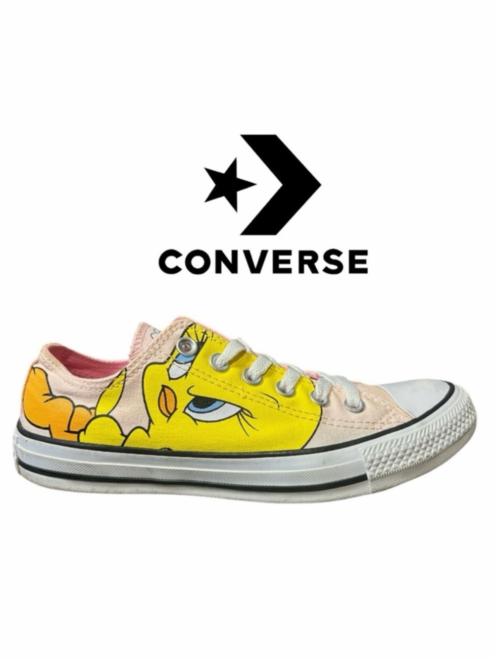 Converse Chuck Taylor Looney Tunes Tweety Pink Sneakers - Size 8